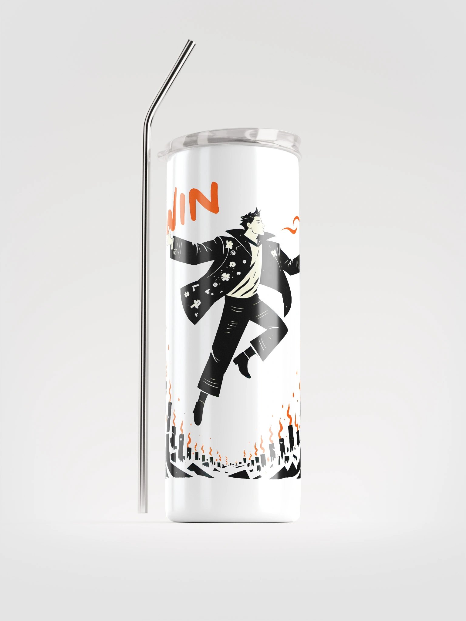 I Win Flame Art Print – Bold Triumphant Steel Tumbler product image (1)
