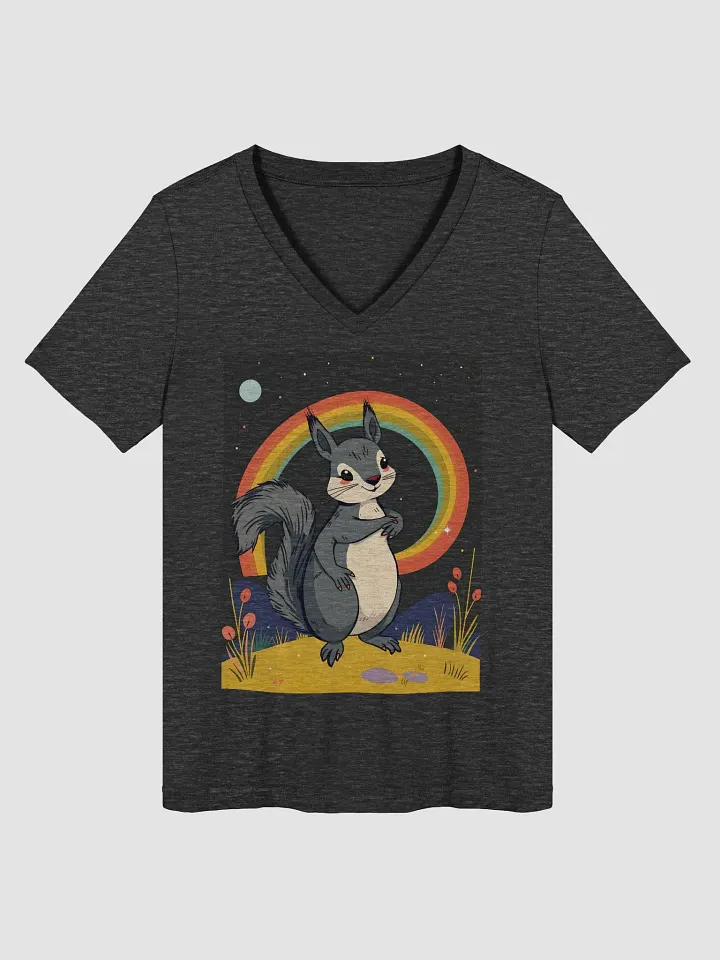 Whimsical Rainbow Squirrel Women's V-Neck Tee product image (1)