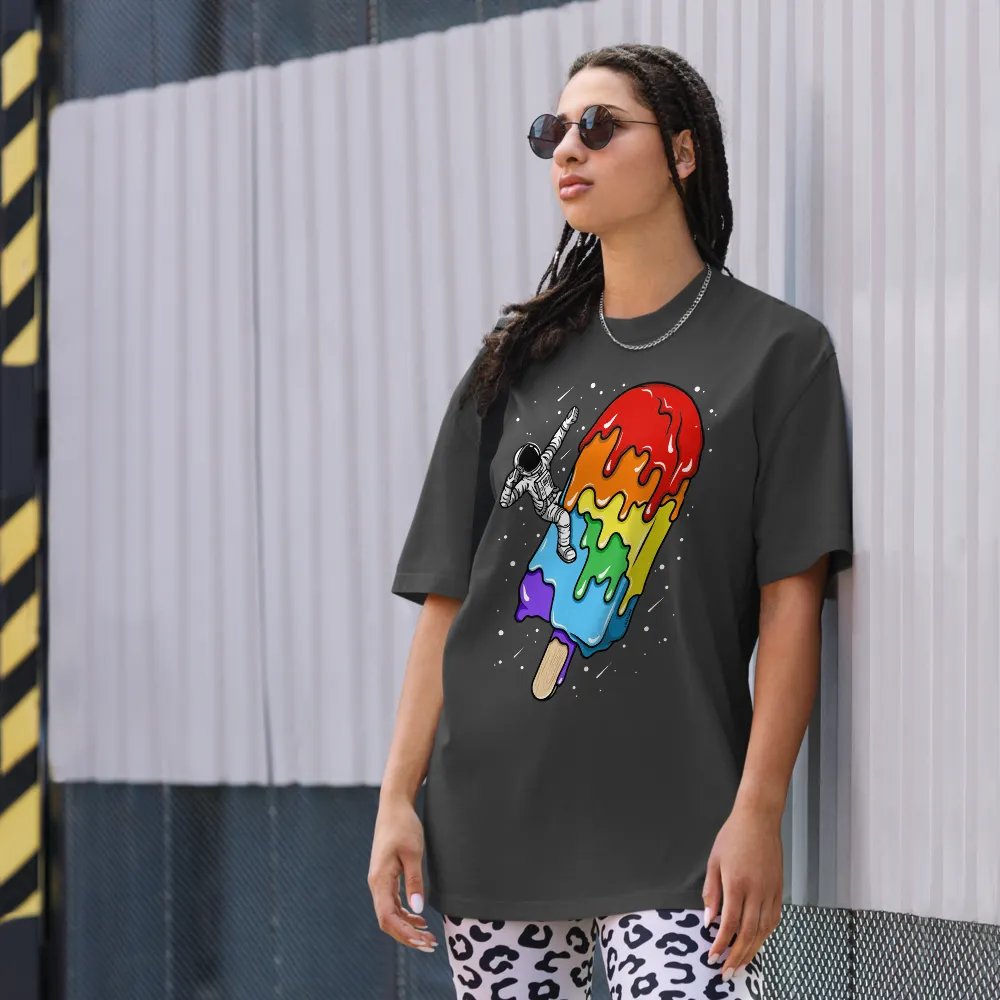 Ice Cream Astronaut - Rainbow - Oversized Tee product image (8)