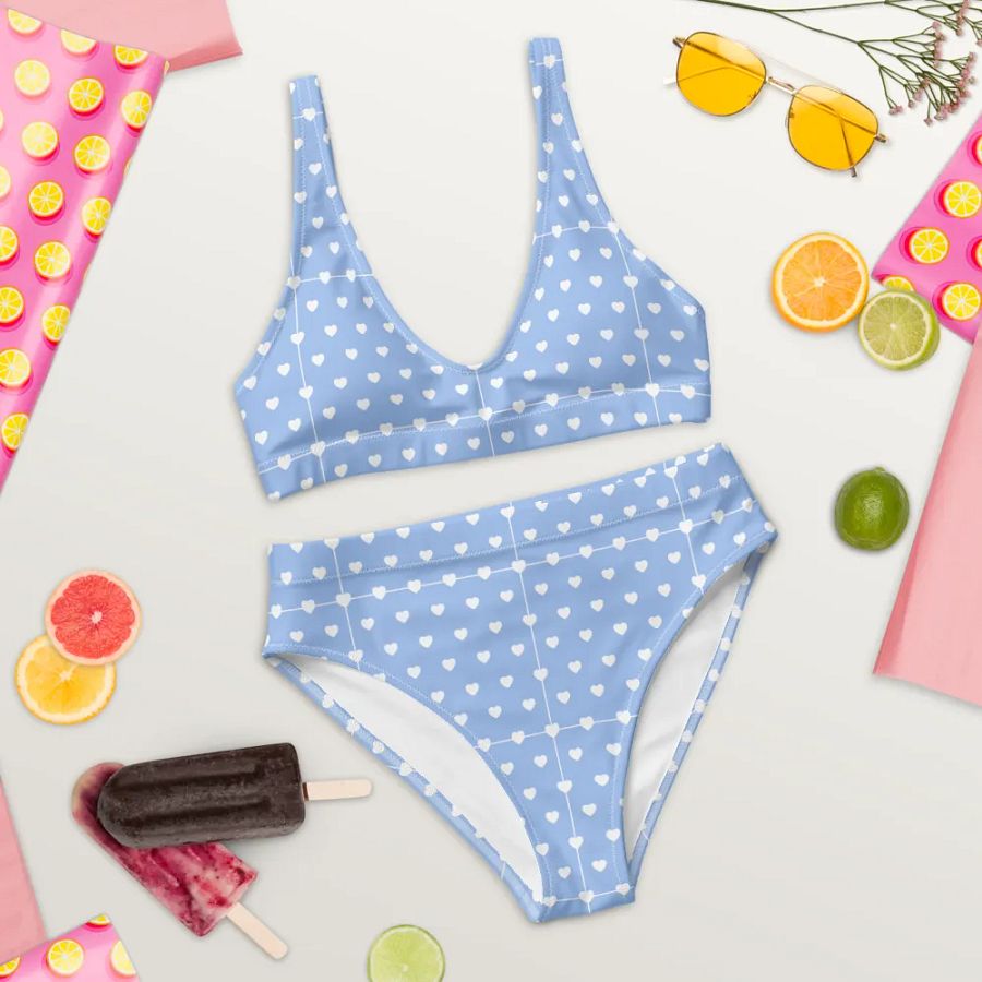 Pastel Heart Seamless Pattern High Waisted Bikini - V4 product image (9)