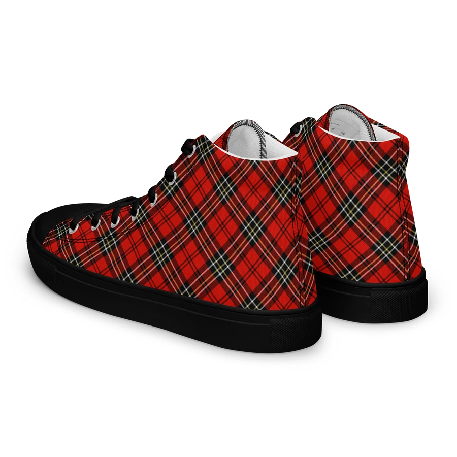Red Vintage Plaid Men's High Top Shoes product image (9)