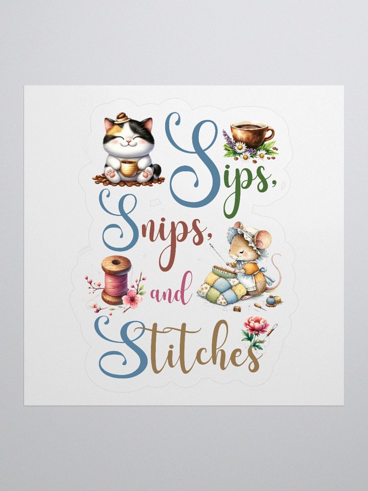 Whimsical Sips, Snips and Stitches Stickers product image (1)