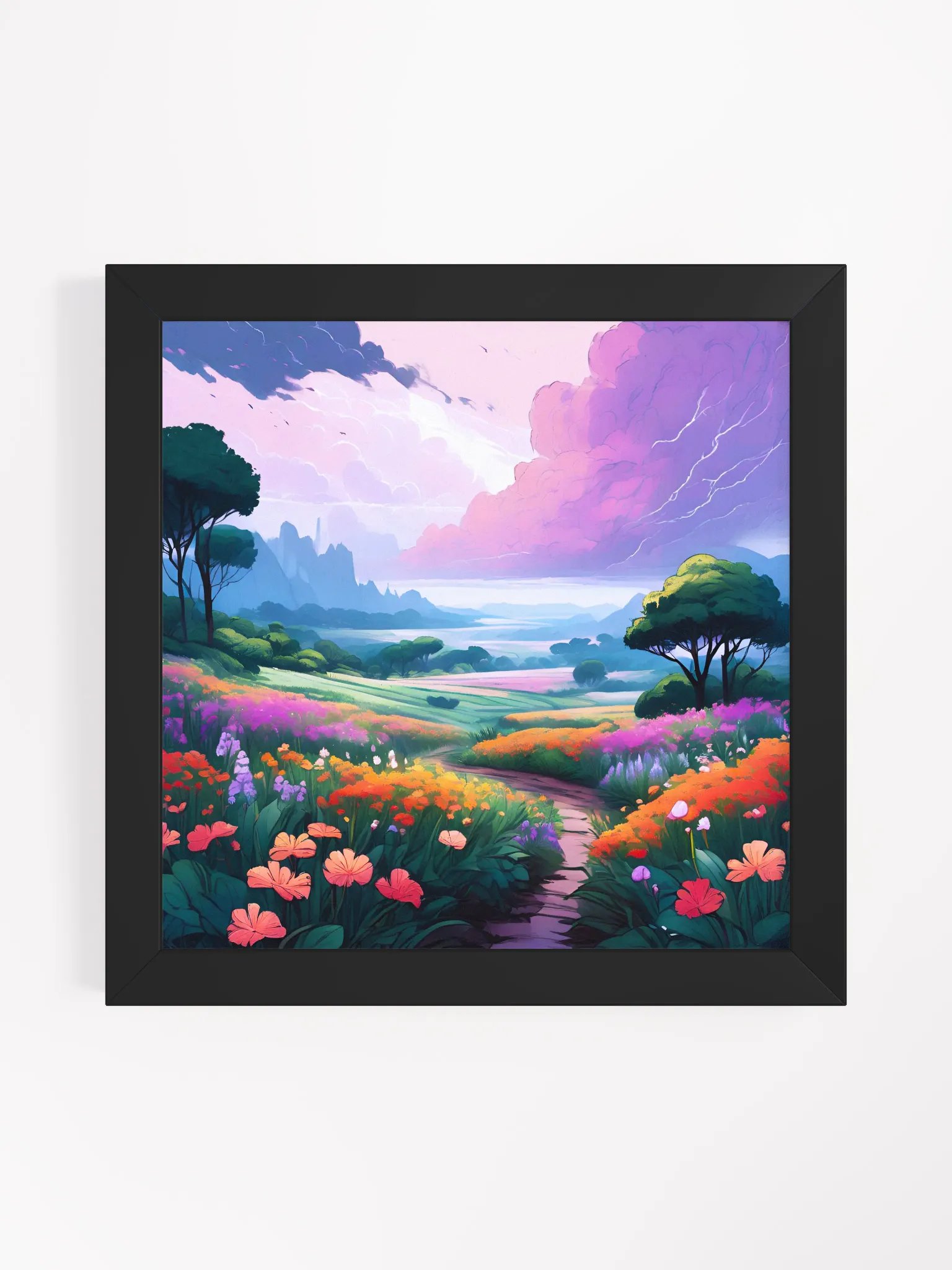 Thunder Roars Flowers Flourish in Rain - Framed High-Quality Matte Poster product image (1)