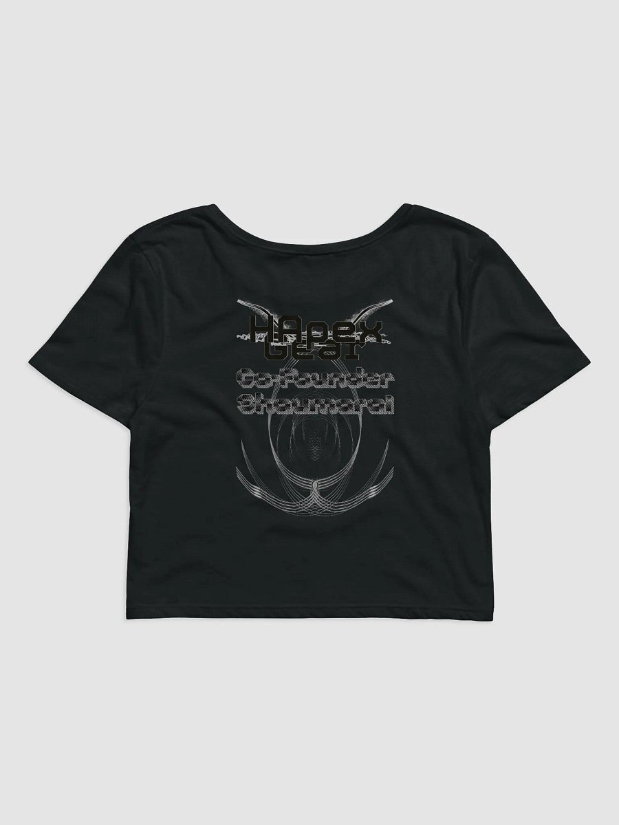 Women's Crop Tee - Co Founder Shaumarai - Black HApex Gear Black Logo product image (2)