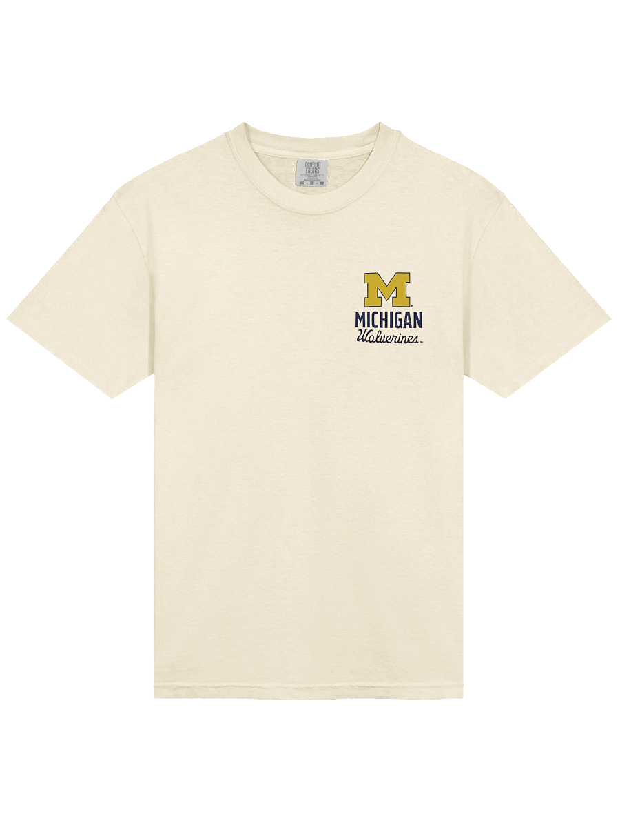 Men's Cream Michigan Wolverines Comfort Colors Mascot Overlay T-Shirt product image (3)
