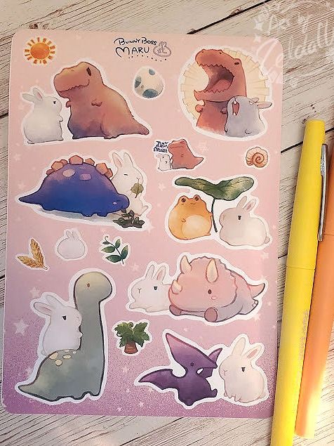 Bunny Boss Maru & Friends sticker sheet product image (1)