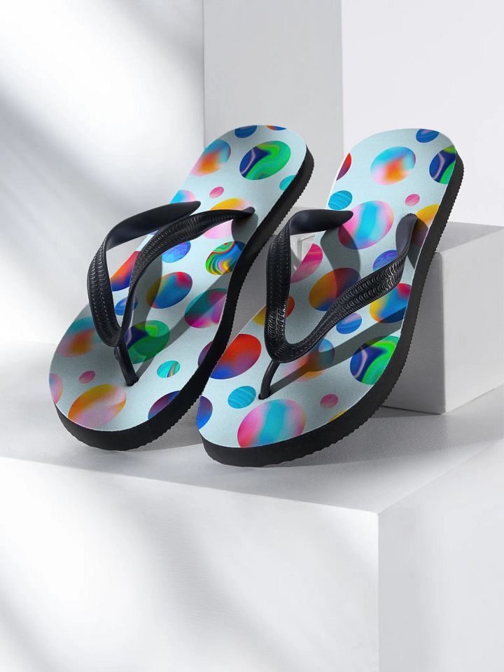 Colourful circles with Liquid Art Flip Flops product image (1)