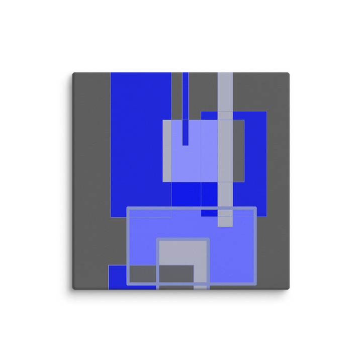 Blue & Gray Rectangle Geometric Abstract Artwork product image (1)