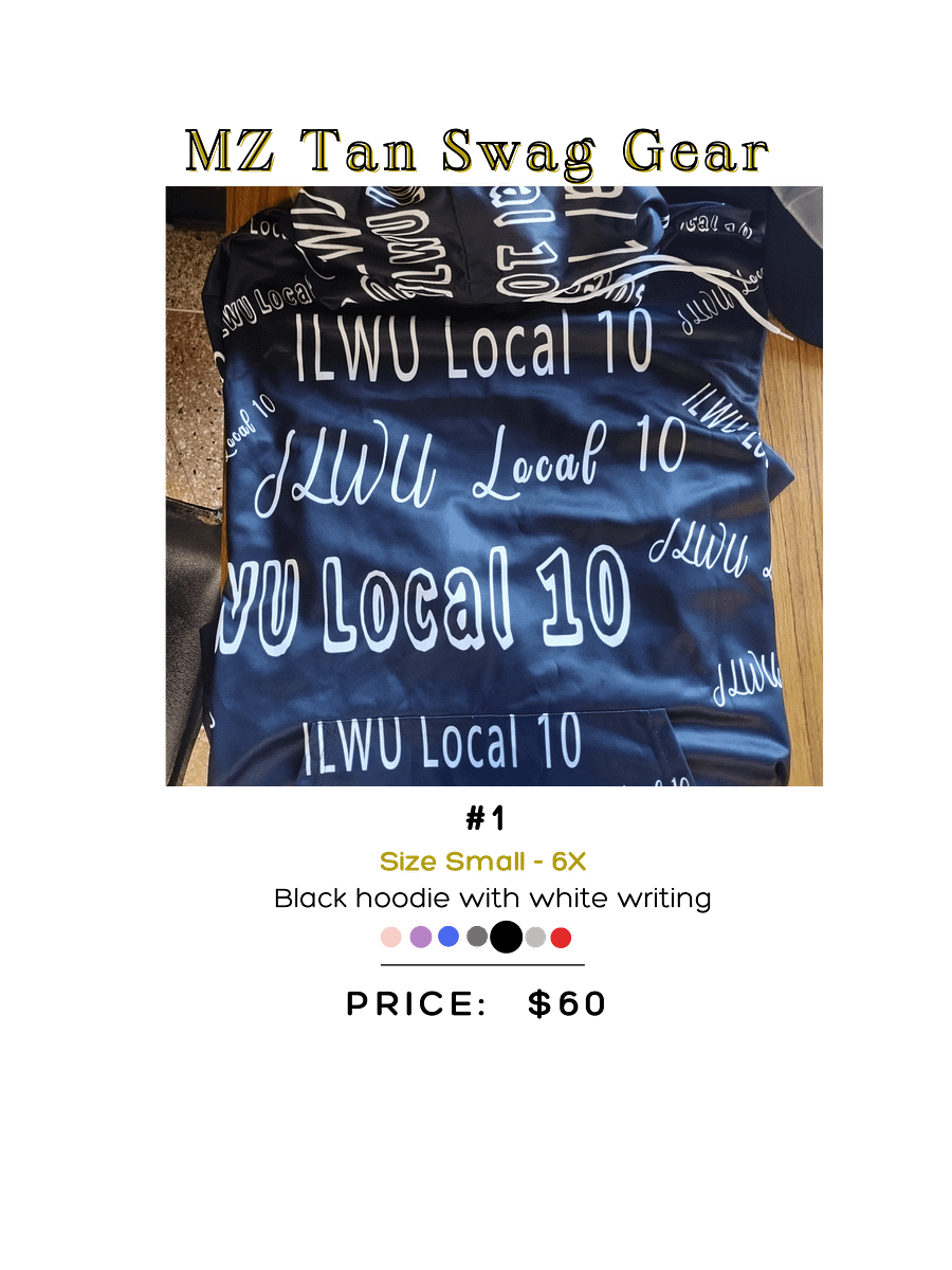 Black and White All over ILWU local 10 hoodie product image (1)