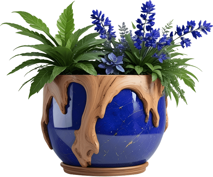 Wood & Lapis Elegance SPA decor – Vase PNG product image (1)
