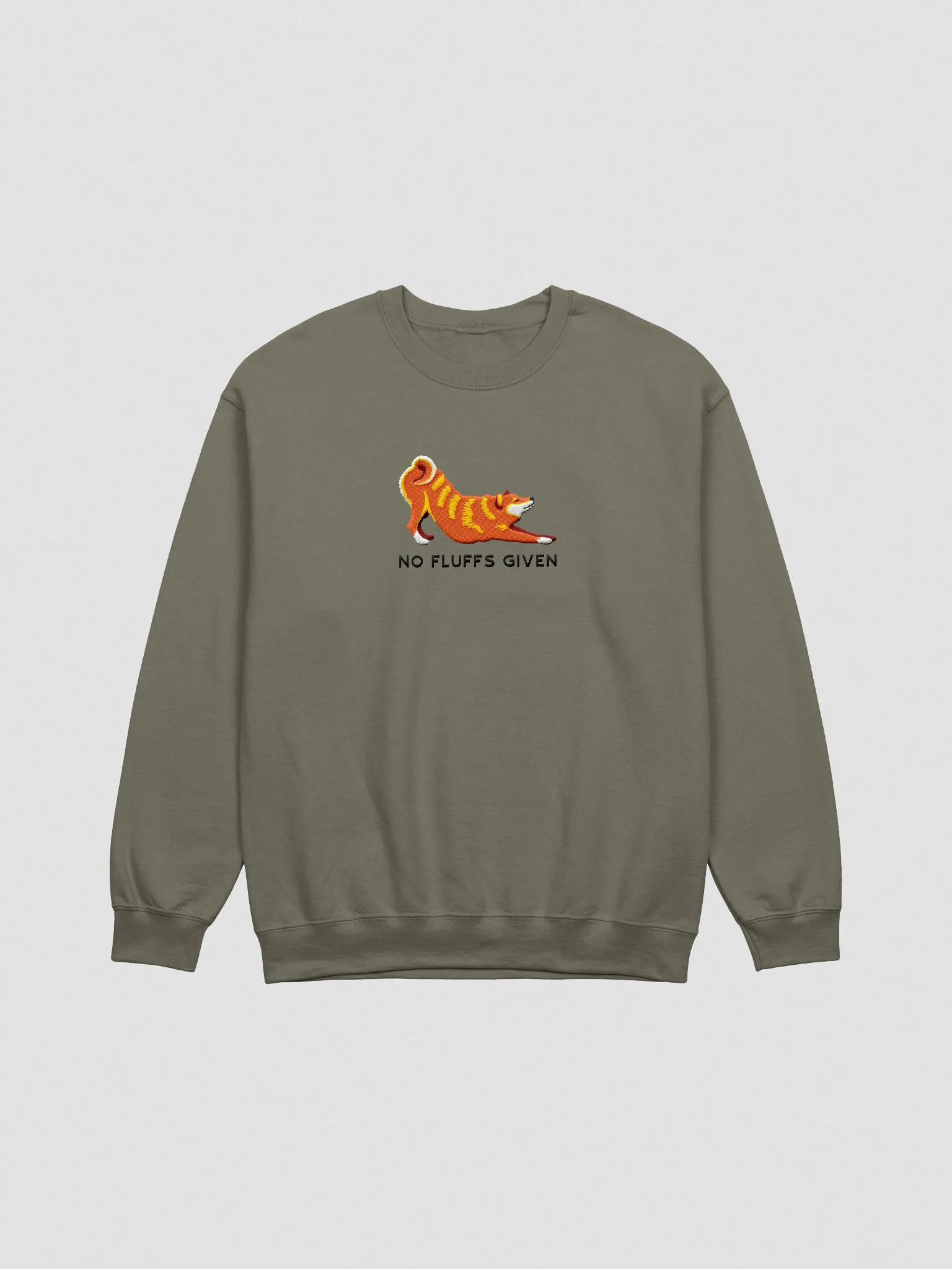 No Fluffs Given Sweatshirt (Embroidered) of a Shiba Inu product image (4)