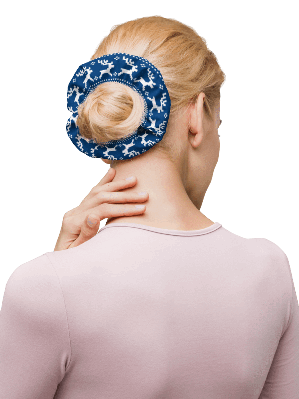 Winter Blue Reindeer Scrunchie with Bow product image (5)