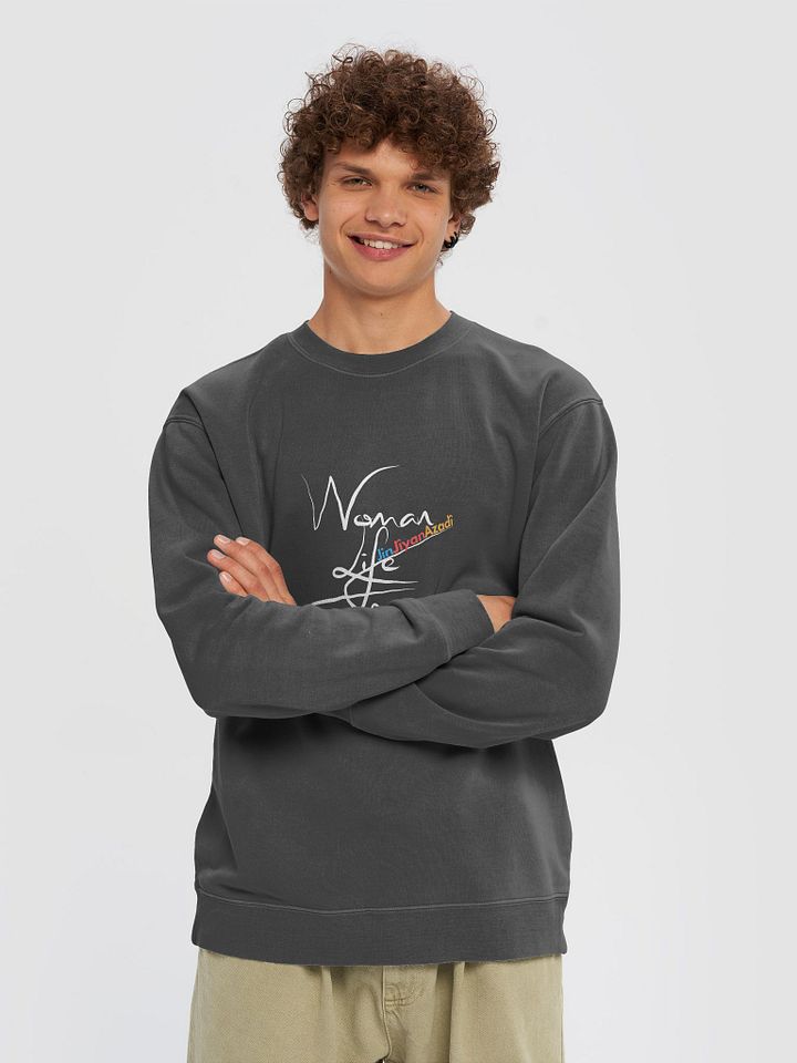 Woman, Life, Freedom | Independent Trading Co. Unisex Midweight Pigment Dyed Sweatshirt product image (1)