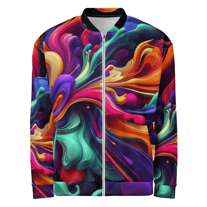Swirling Spectrum All-Over Bomber Jacket | AI Design product image (1)