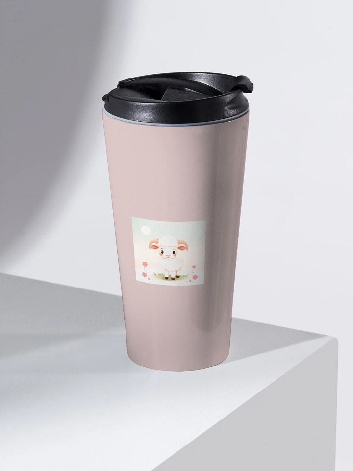 Whimsical Horned Sheep Stainless Steel Travel Mug product image (2)