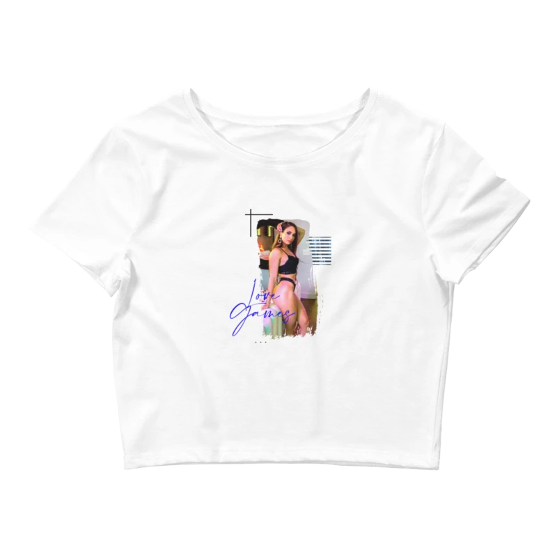 Love Games Delta Women's Crop Tee - White product image (1)