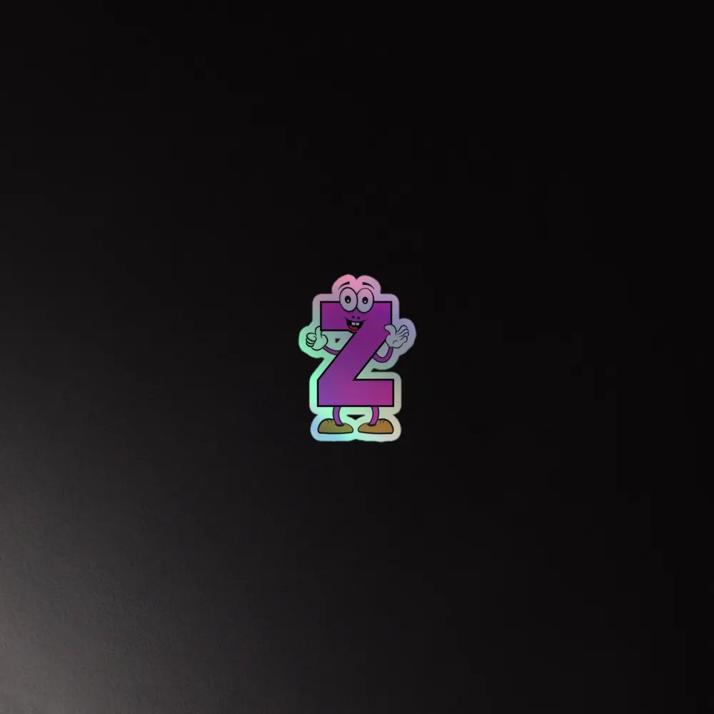 Z Letter Cartoon Character Holographic Sticker product image (4)