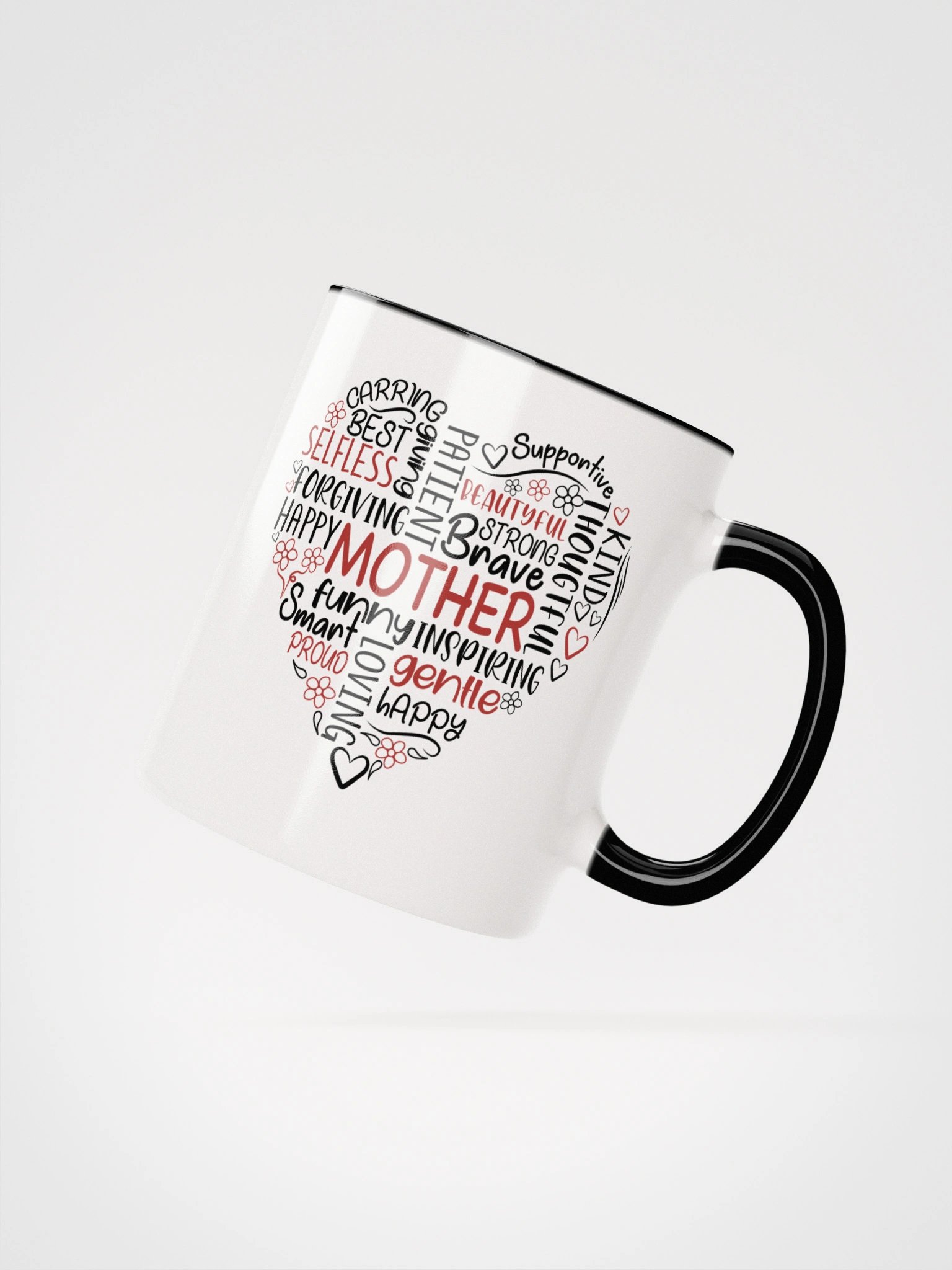 Black Boy Mom I Pray Different Art Ceramic Mug with Color Interior product image (3)