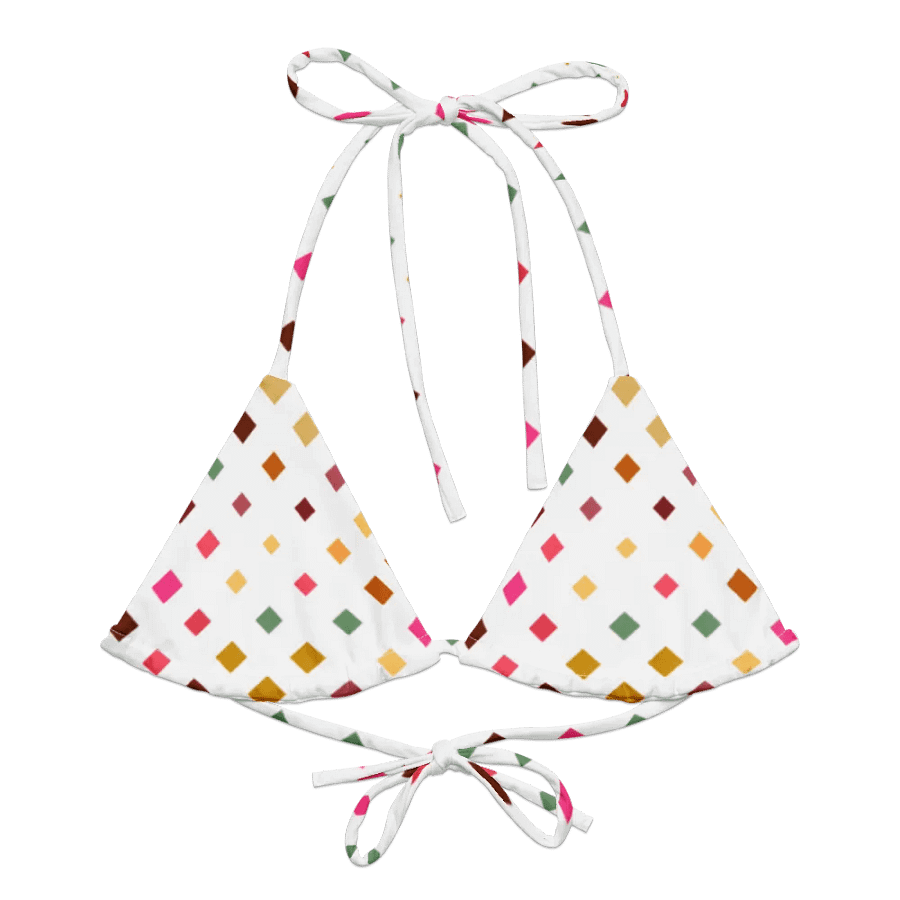 Colorful Square Pattern Design String Bikini Top - v6 product image (4)