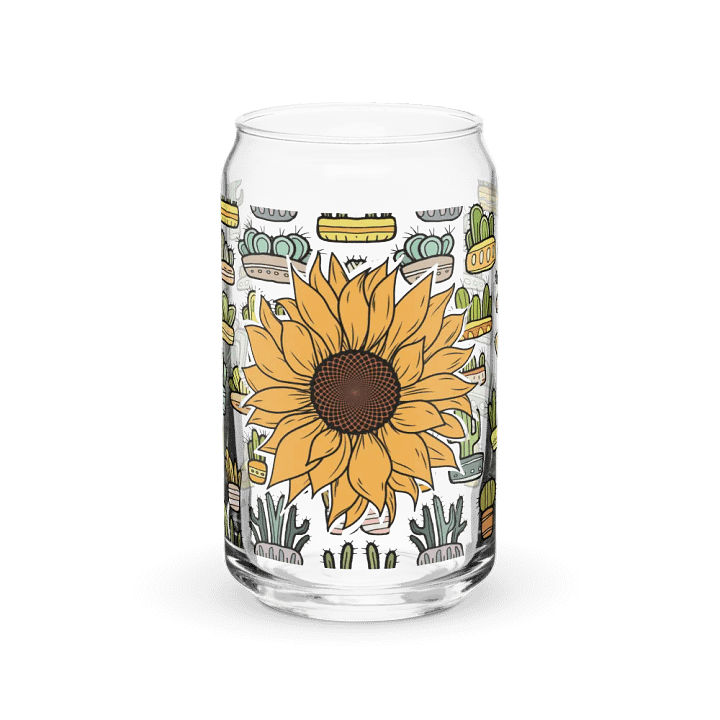 Sunflower Cacti Glass Can Sipper product image (1)