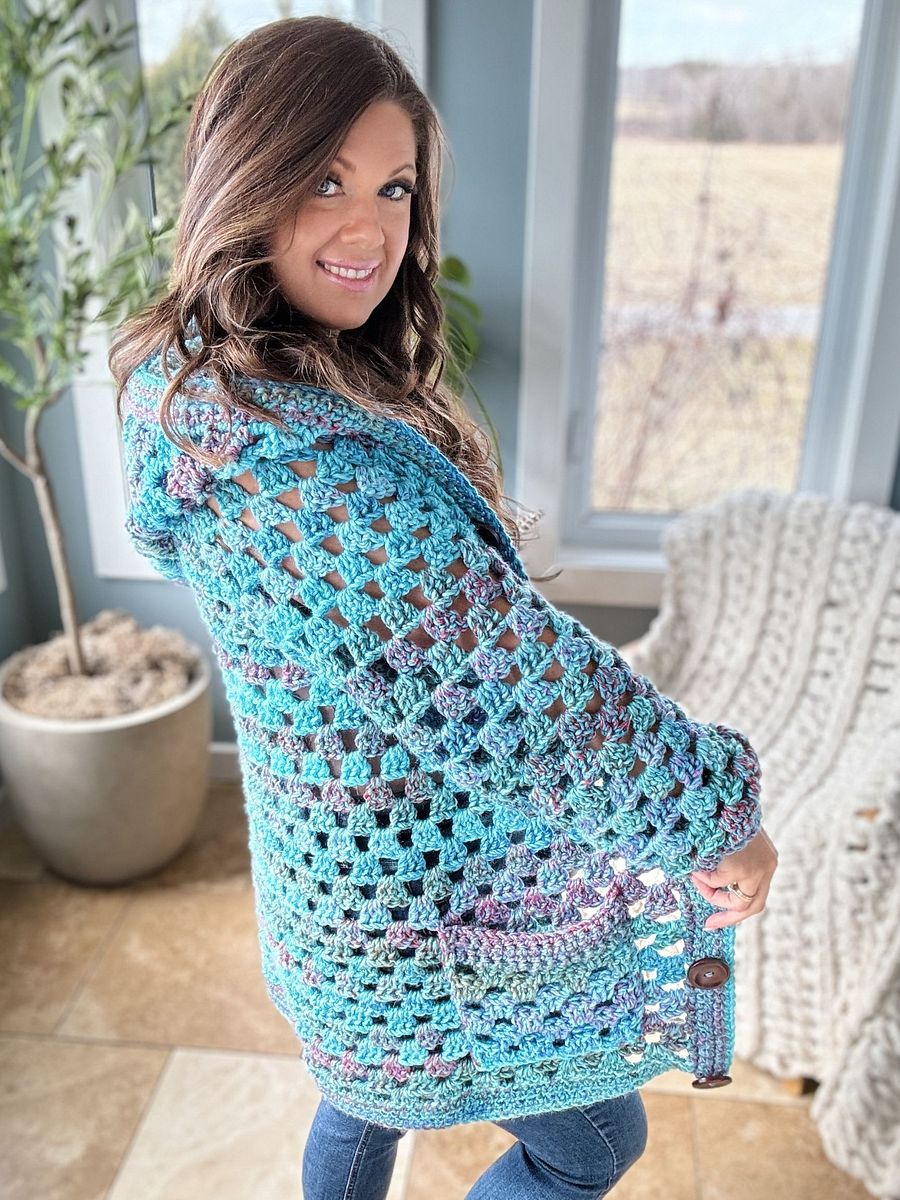 Chunky Granny Stitch Cardigan Crochet Pattern product image (7)