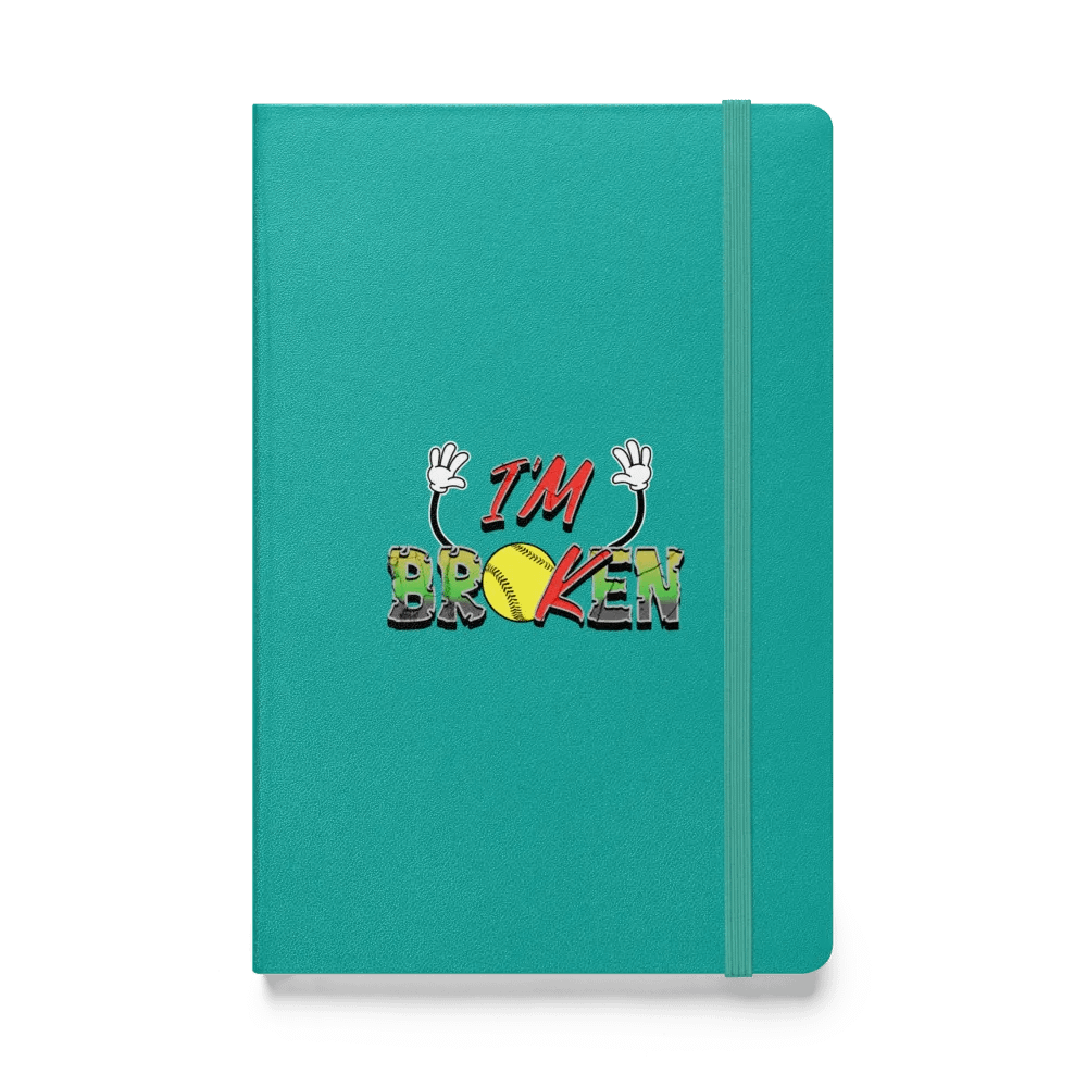 Im Broken Im Ok Softball Hands Whimsical Hardcover Notebook product image (1)