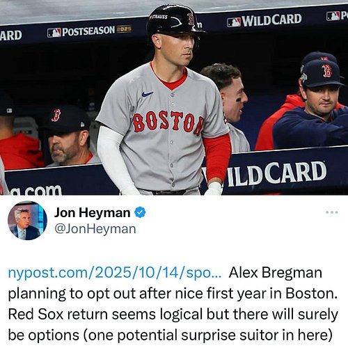 Per Jon Heyman, Alex Bregman is planning on opting out of his contract after one year in Boston.