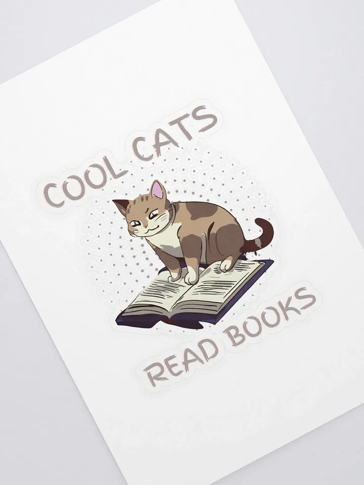 Cool Cats Read Books Die Cut Sticker product image (1)