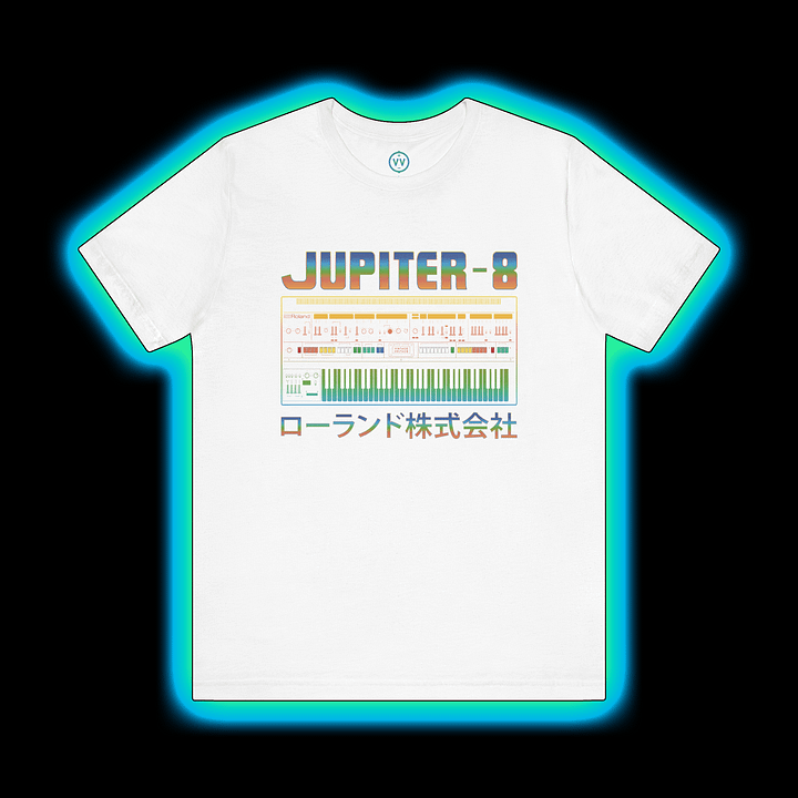 Jupiter 8 T-Shirt - Roland JP-8 Classic Synthesizer) by Vintage Voltage (COLOUR PRINT B) product image (1)