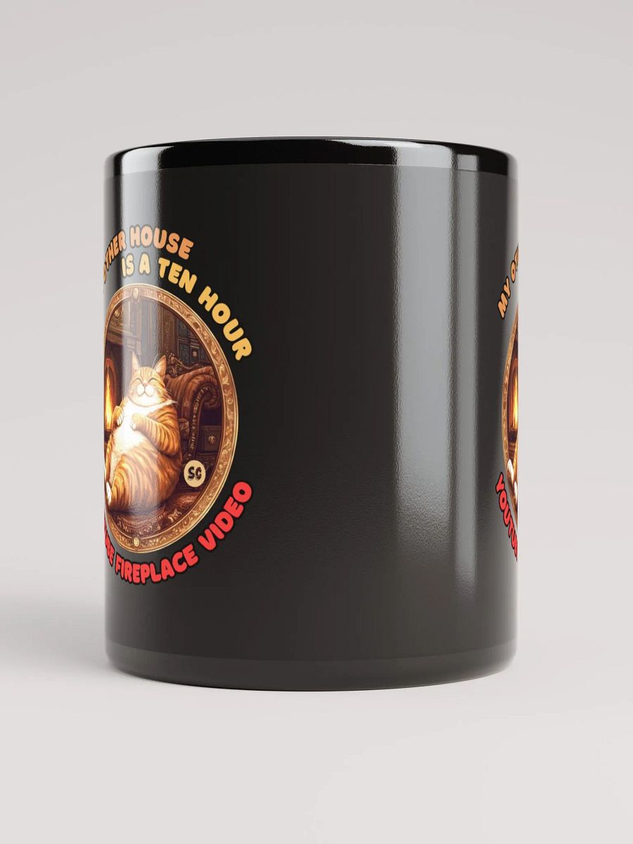 Cozy Cat - My Other House is a Ten Hour YouTube Fireplace Video | Black Glossy Mug product image (10)
