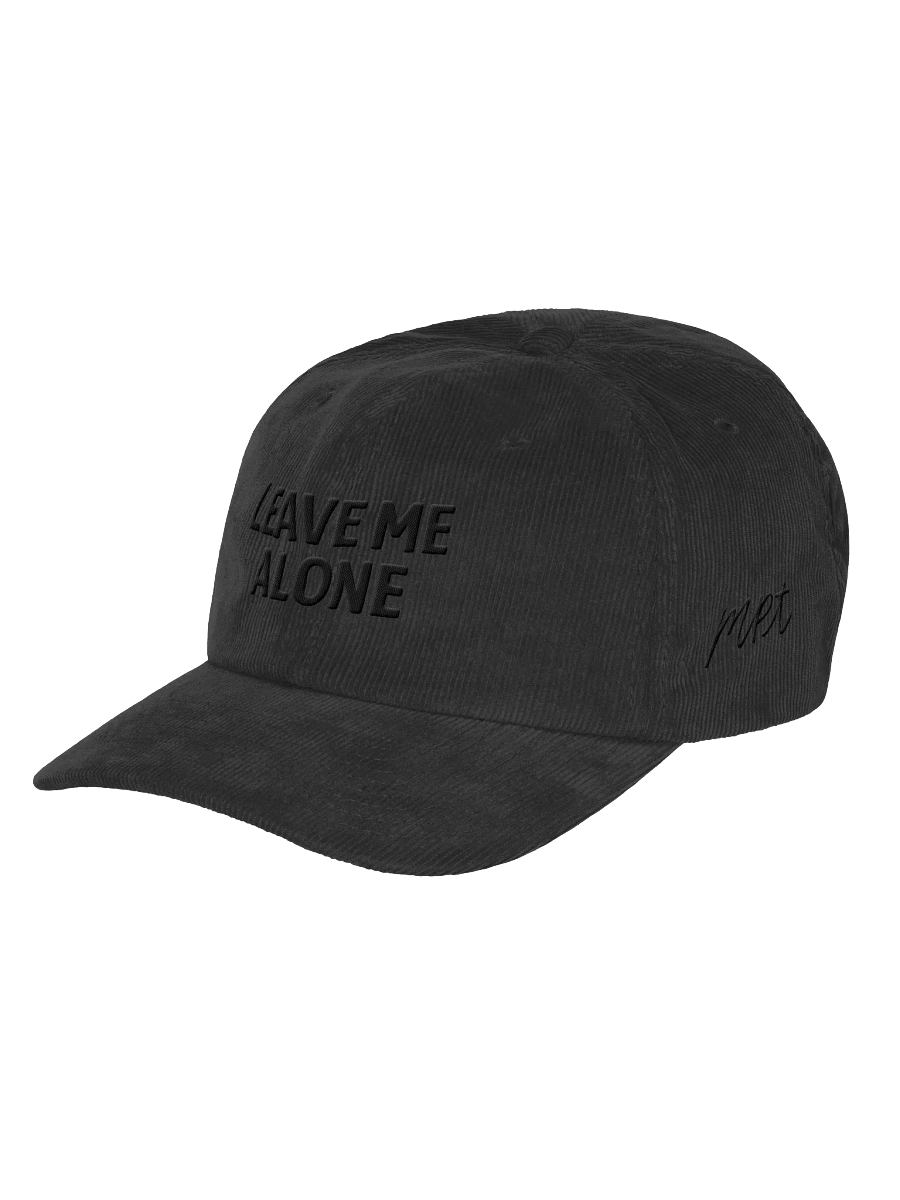 LEAVE ME ALONE Black on Black Tonal Corduroy Dad Hat product image (1)