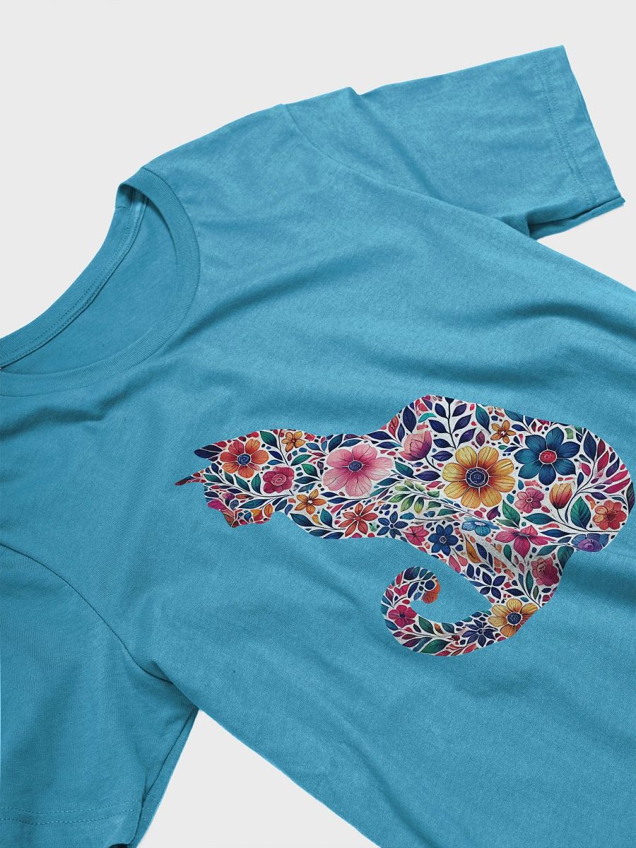 Floral Feline Elegance - Artistic Cat Silhouette T-Shirt product image (5)