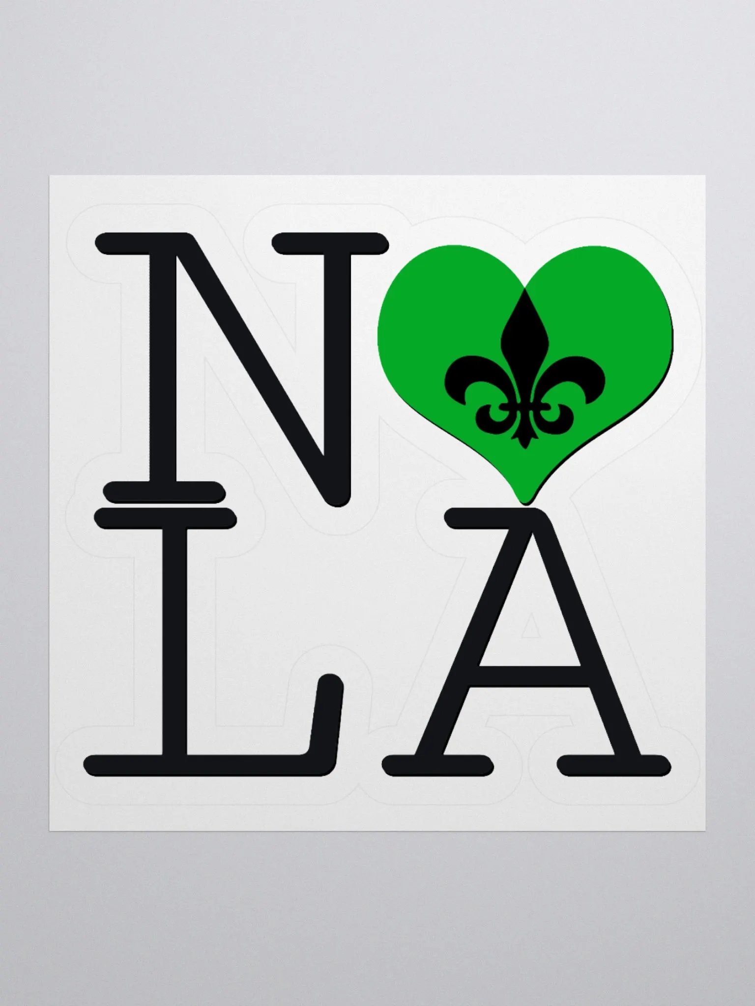 I LOVE NOLA **BIGSHOT STICKER** (GREEN HEART + IMAGE POP) product image (1)