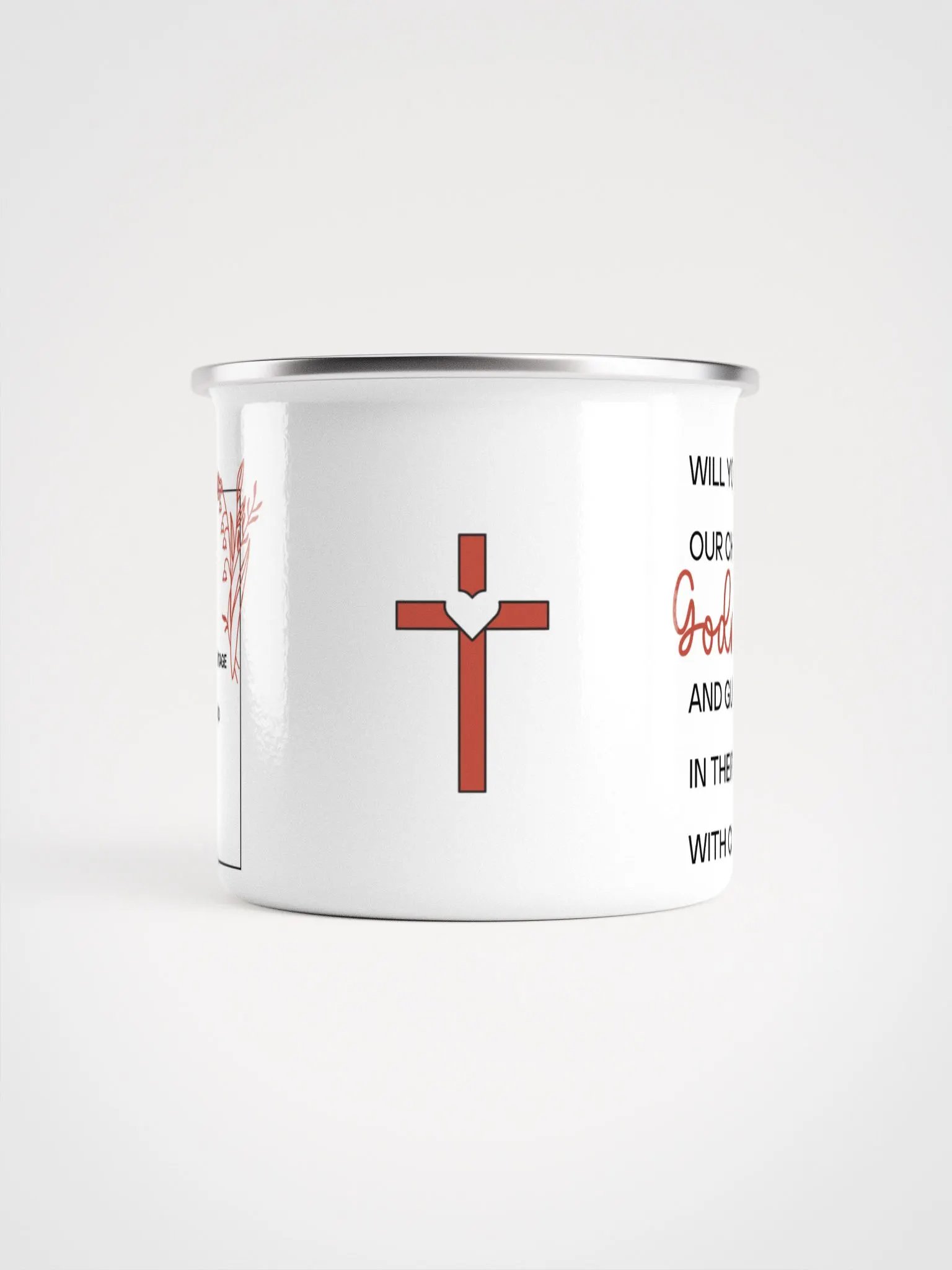 Wildflower godmother proposal Christian enamel mug with Bible verse - Camping gear Enamel Mug product image (4)