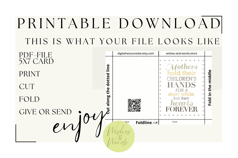 Beautifull Printable Mothersday Card - Digital Download product image (3)