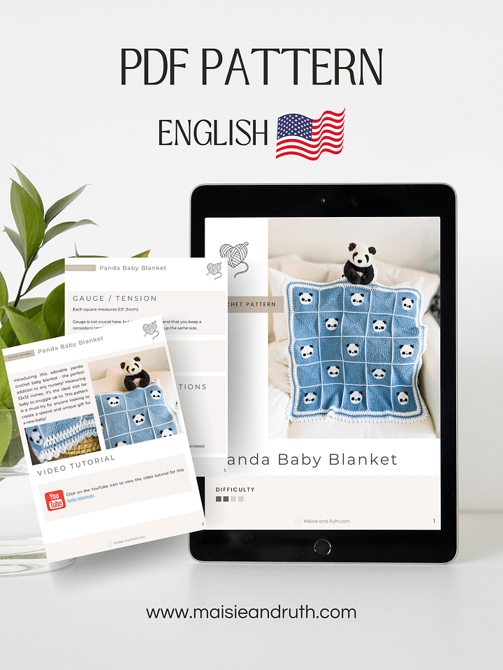 Crochet Pattern: Panda Baby Blanket product image (2)