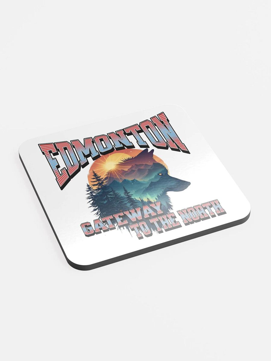 Edmonton Gateway To The North Wolf Northern Wilderness Cork Coaster product image (3)