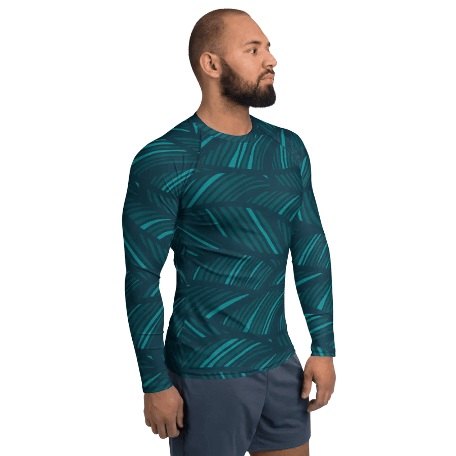 Teal Wave Men's Rash Guard product image (4)