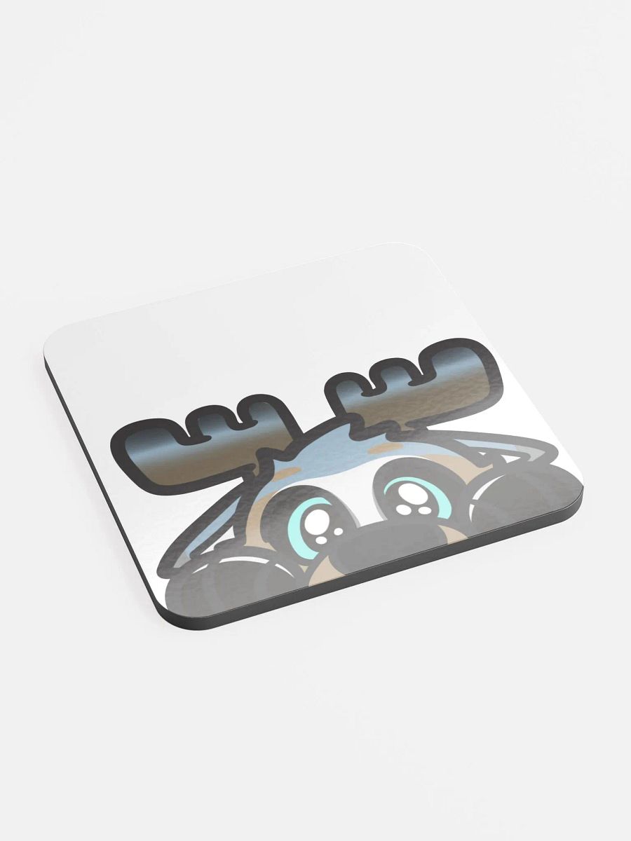 White Lurky Gloss-Coated Cork Coaster product image (2)