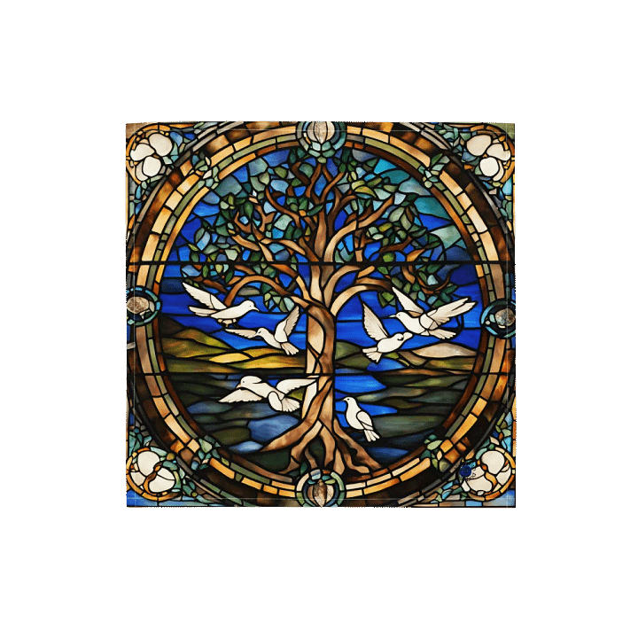 Doves in the Tree of Life Bandana product image (1)