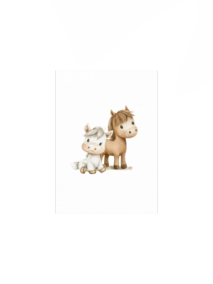 Watercolor Barnyard Horses Nursery Decor Print product image (2)