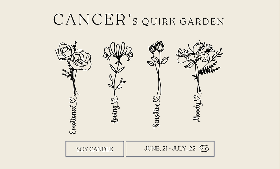 Minimalist Month Flower Cancer Vegan Soy Wax Candle product image (5)