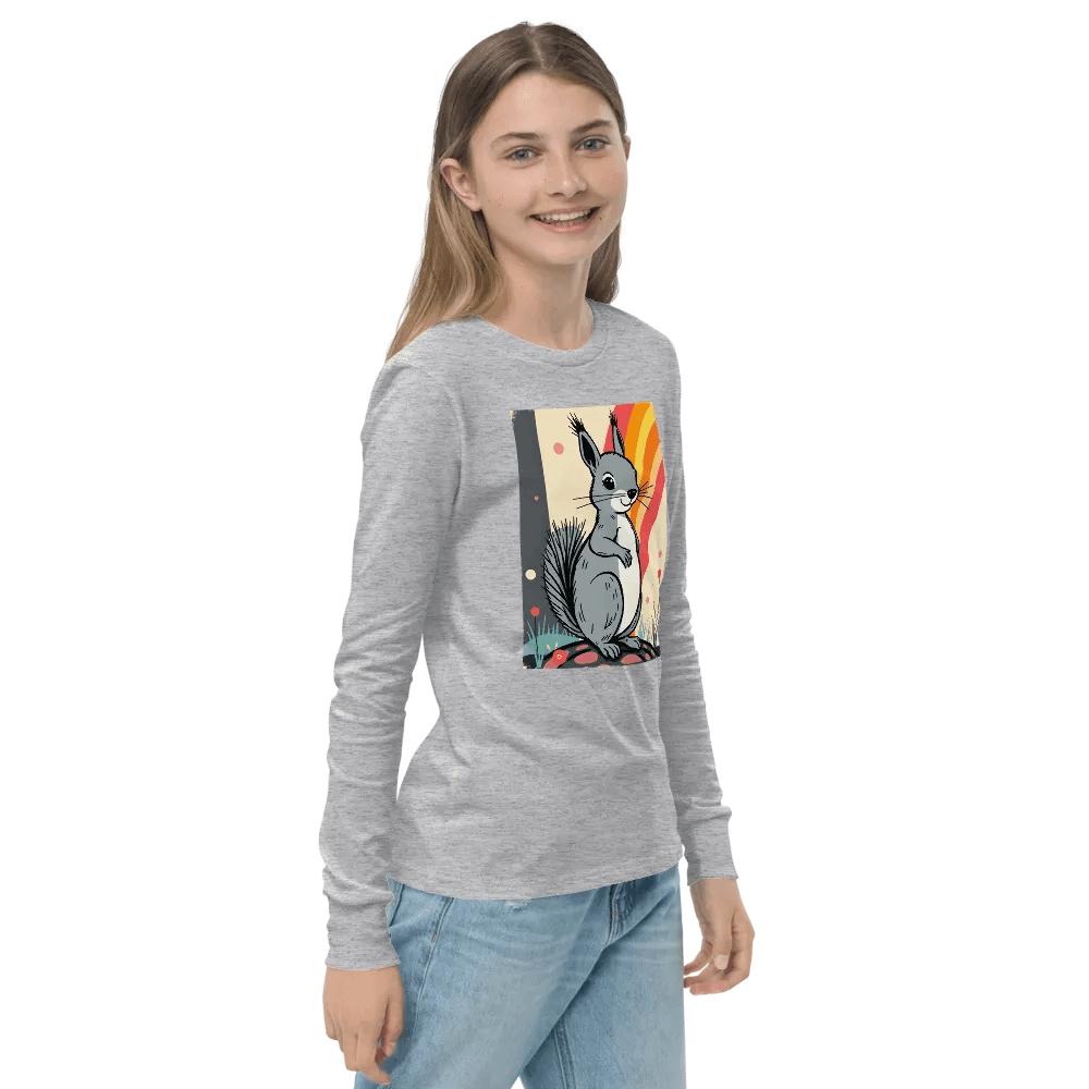 Rainbow Squirrel Youth Long Sleeve Tee product image (4)
