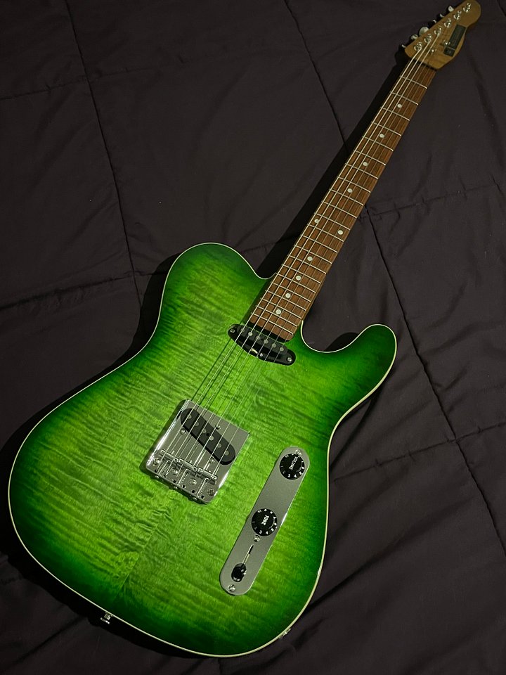 GD Guitars Super T Tele Style 2025 - Green Burst - GD Pickups Custom Alnico 3 Tele Set - Case Included product image (2)