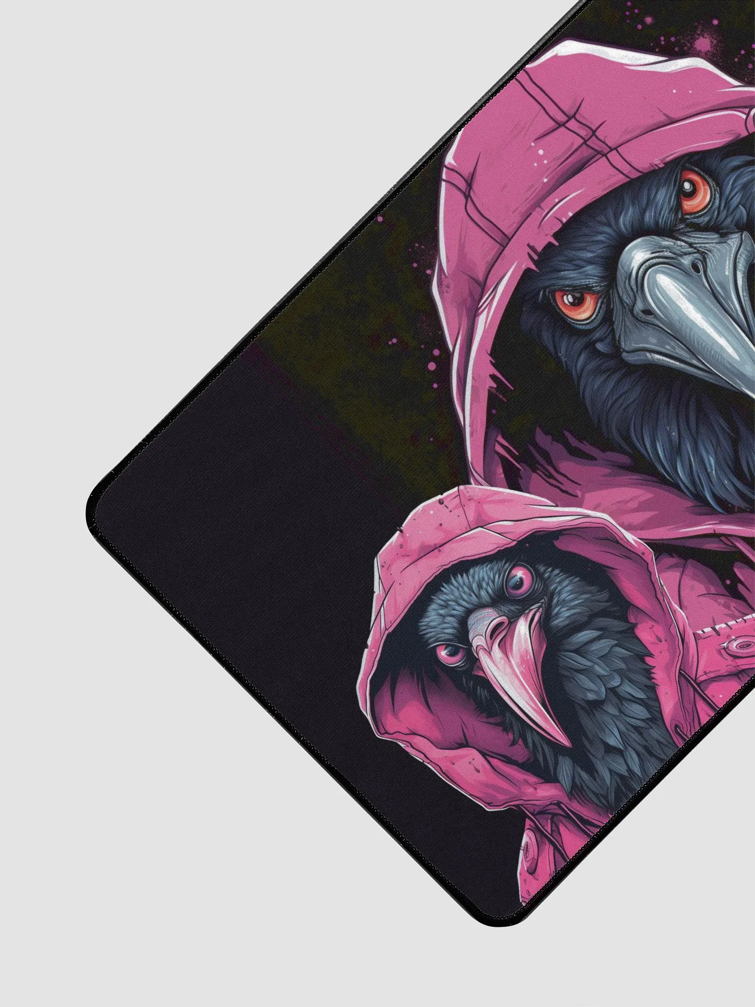 Premium XL Desk Mat 🖱Three mysterious birds in dark pink 🩷 product image (3)