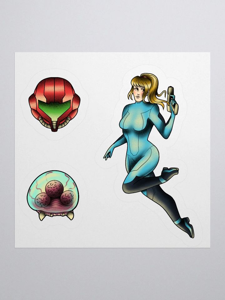 Metroid- American Traditional Flash Stickers product image (1)