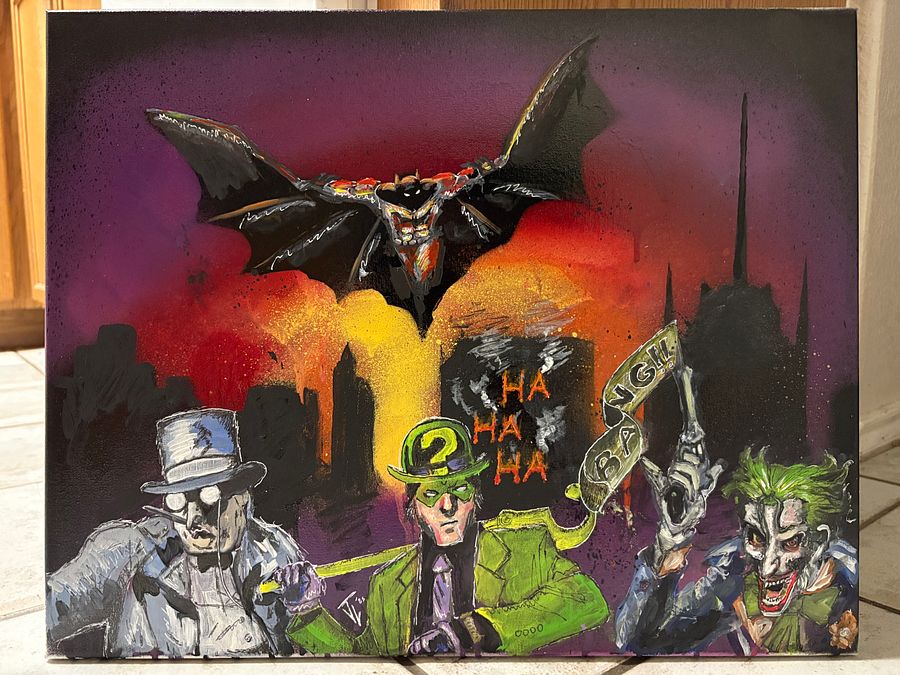 Canvas Prints of Bat Guy vs Bad Guys product image (9)