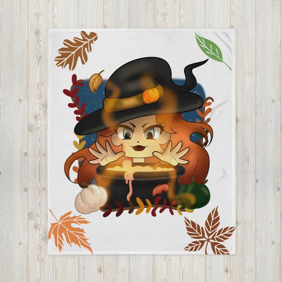 Pumpkin Witch Panda Blanket product image (4)