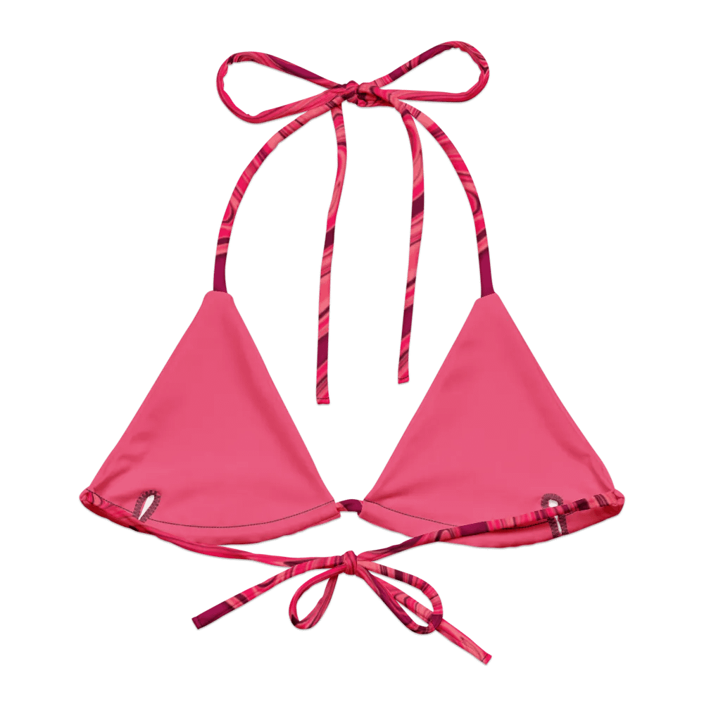 Padded String Bikini Top - Shades of Magenta Pink Digital Fluid Art product image (7)