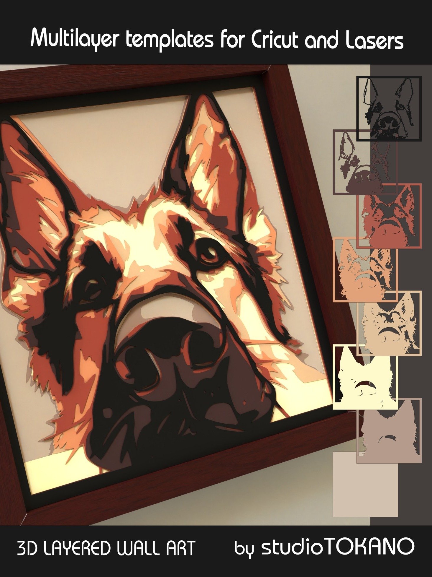 German Shepherd Dog 3D Shadow Box SVG product image (6)